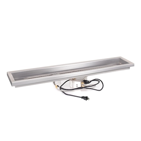 The Outdoor Plus 42 x 8 Rectangular Rasied Lip Drop-in Pan & 36 Stainless Steel Linear Burner - Match Lit OPT-RLRCT428